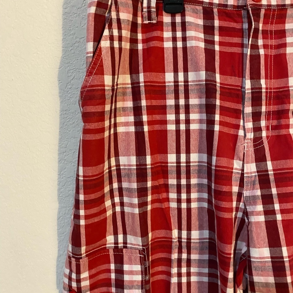 Southpole Y2K  Retro Red Plaid Bermuda Cargo Streetwear HipHop Shorts Size 40 - Picture 5 of 14